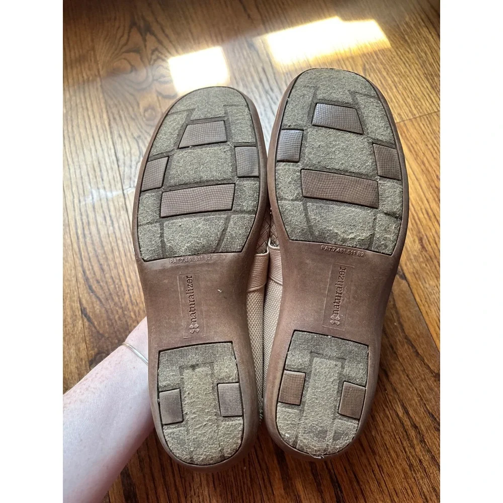 Naturalizer Mary Jane Flats 9 Woven Leather Comfort Work Neutral Ballet Shoes